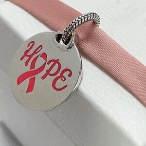Pandora Hope Ribbon Charm with Pink